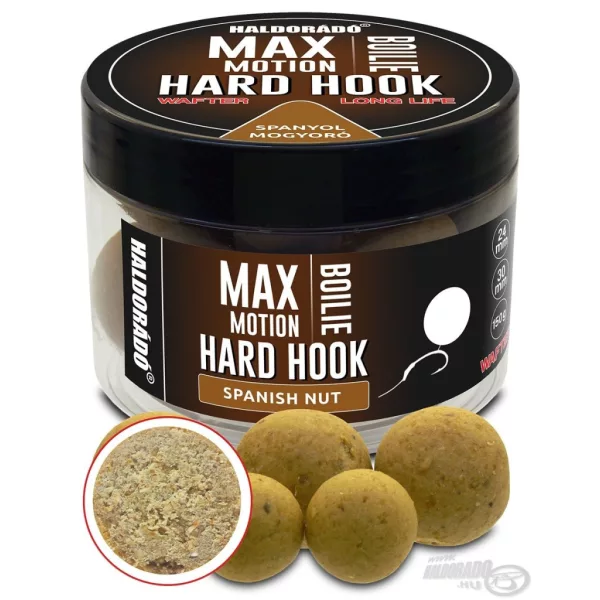 Haldorádó Max Motion Boilie Hard Hook Wafter 24, 30mm Španielsky Arašid Nástrahové Bojli 150gr