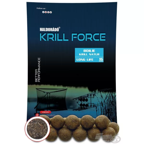Haldorádó Krill Force Boilie Long Life 16mm Krill Natur Kŕmne Boilie 700gr