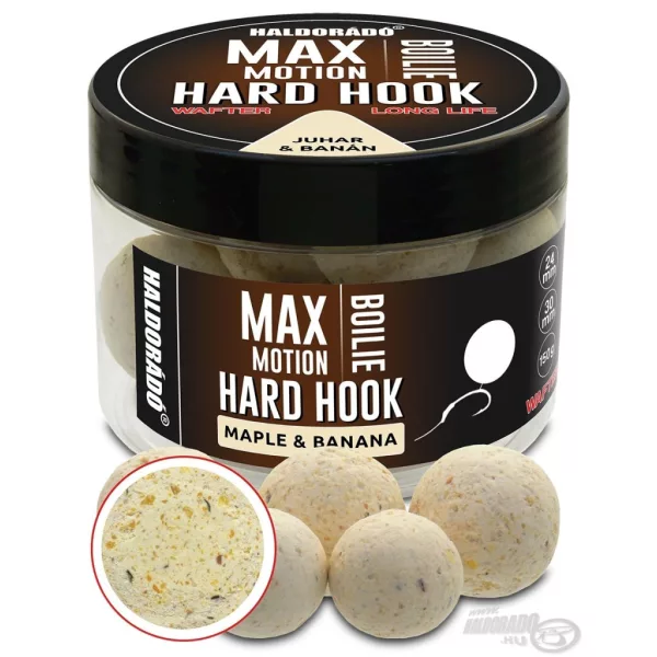 Haldorádó Max Motion Boilie Hard Hook Wafter 24, 30mm Javor-Banán Nástrahové Boilie 150gr