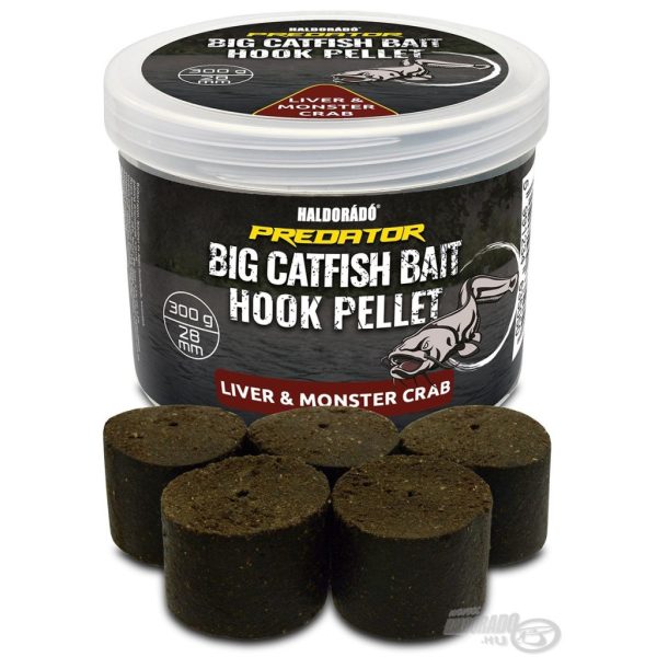 Haldorádó Catfish Bait Hook Pellet 28mm Liver-Monster Crab Vŕtaná háčiková peleta 300gr