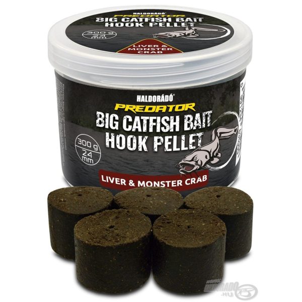 Haldorádó Catfish Bait Hook Pellet 24mm Liver-Monster Crab Vŕtaná háčiková peleta 300gr