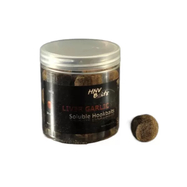 HNV Baits Liver Garlic Soluble Big Balls Hookbaits 30mm Rozpustná Nástraha na Háčik 165gr