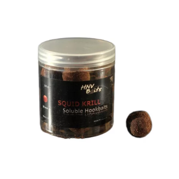 HNV Baits Squid Krill Soluble Hookbaits 24mm Rozpustná Háčiková Nástraha 165gr