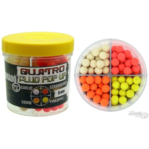 Haldorádó Quatro Fluo Pop Up Boilies 8 mm / 4 príchute v jednom balení