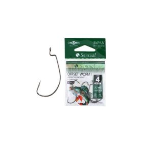   Mikado Sensual Offset Worm 1/0 Offsetový háčik s očkom a protihrotom 5ks