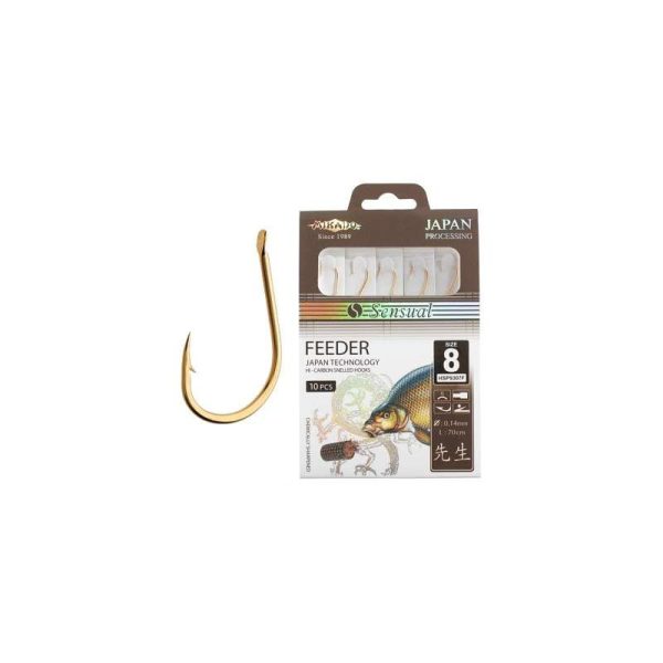 Mikado Sensual Feeder 4 Zlatý plátok s protihrotom predviazaný háčik 10ks