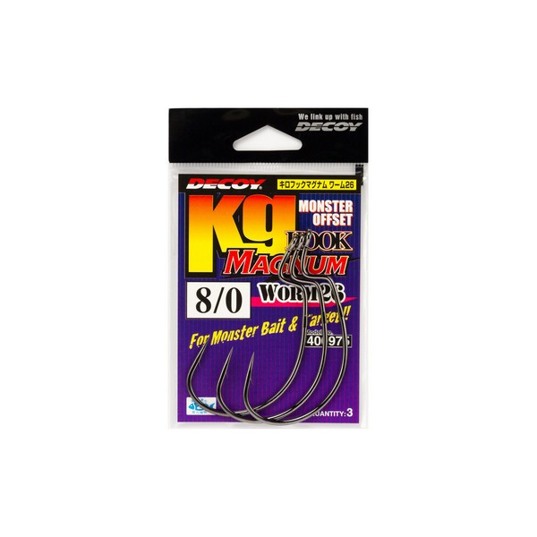 Decoy Worm26 Kg Hook Magnum 6/0 Ns Čierny Offsetový háčik s protihrotom a očkom 4ks