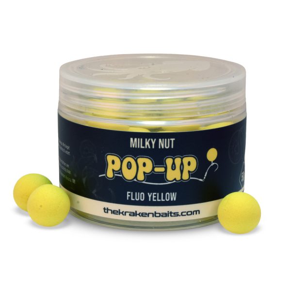 The Kraken Baits Milky Nut Fluo Yellow Kókusz-Tej 12mm Pop Up 50gr