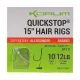 Korum 38cm Big Fish Hair Rigs W Quickstops Size 10 Monofilový predviazaný háčik s očkom a protihrotom