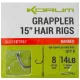 Korum Grappler Hair Rigs 38cm 12 Monofilový predviazaný háčik s očkom a protihrotom