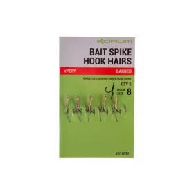   Korum Bait Spike Hook Hairs Barbed 8 Očkovaný, Ostnatý Háčik s Nástrahovým Hrotom 5ks