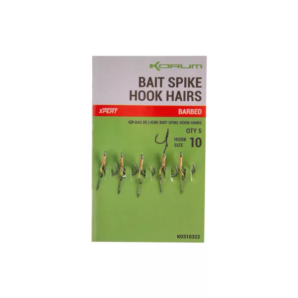 Korum Bait Spike Hook Hairs Barbed 10 Očkovaný, Ostnatý Háčik s Nástrahovým Hrotom 5ks