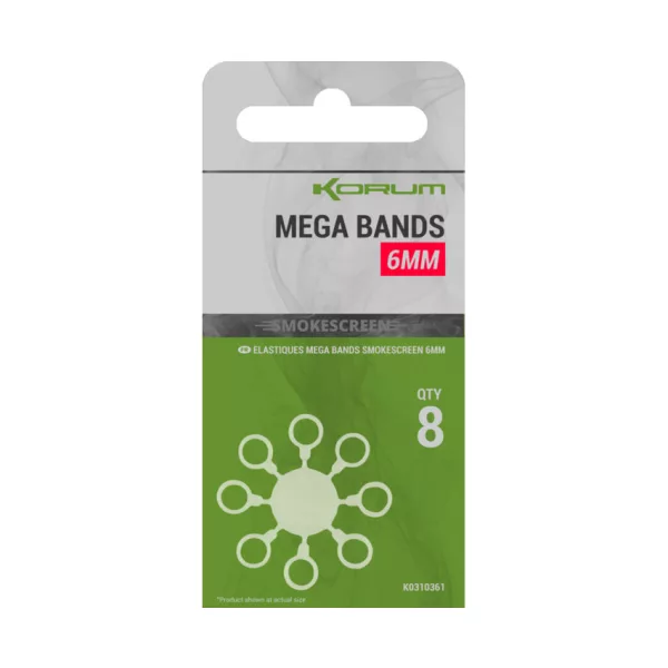 Korum Smokescreen Mega Bands 6mm Peletová gumička 8ks