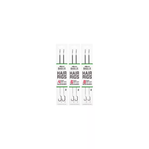 Korda - Basix Hair Rigs Wide Gape 8 18lb - predviazaný háčik