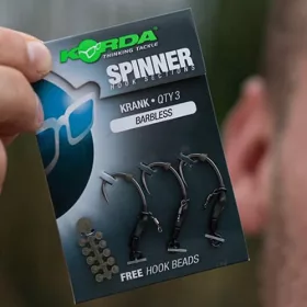  Korda Spinner Hook Sections Krank 4 S očkom, Bezprotišrotový háčik 3ks