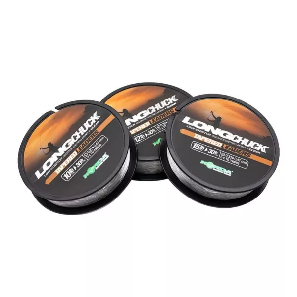 Korda LongChuck Tapered Leaders nahadzovací nadväzec (15-30lb/0.33-0.47mm)