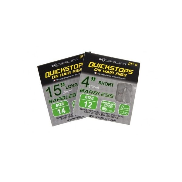 Korum Hair Rigs With Quickstops 15 Size 16 Monofil predviazaný háčik