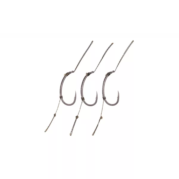 Korda Loop Rigs Klor 8 Háčik s očkom, s protihrotom, pletený nadväzec 30lb 3ks