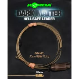   Korda - Dark Matter Leader Heli Safe Gravel 40lb 50cm štrkovej farby helikoptérová montáž náväzca