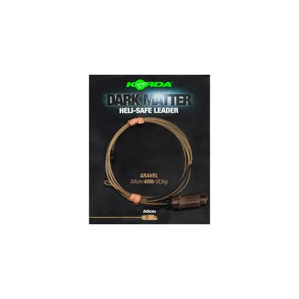 Korda - Dark Matter Leader Heli Safe Gravel 40lb 50cm štrkovej farby helikoptérová montáž náväzca