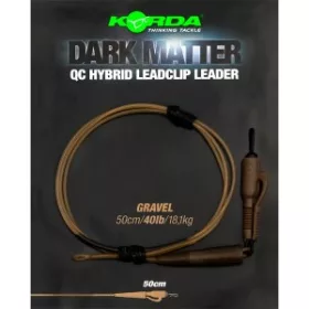   Korda - Dark Matter Leader 50 cm QC Hybrid Clip Gravel rýchlospojkový štrkovo sfarbený nadväzec