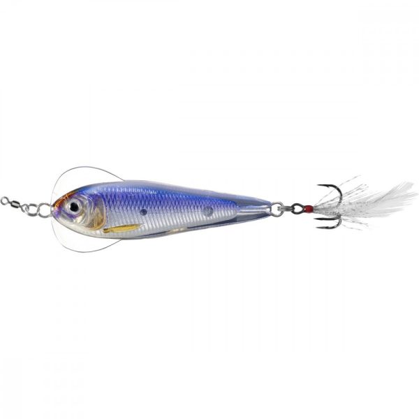 Livetarget Flutter Shad Jigging Spoon Silver/Violet 14gr 5,5cm Trepavý blieskač