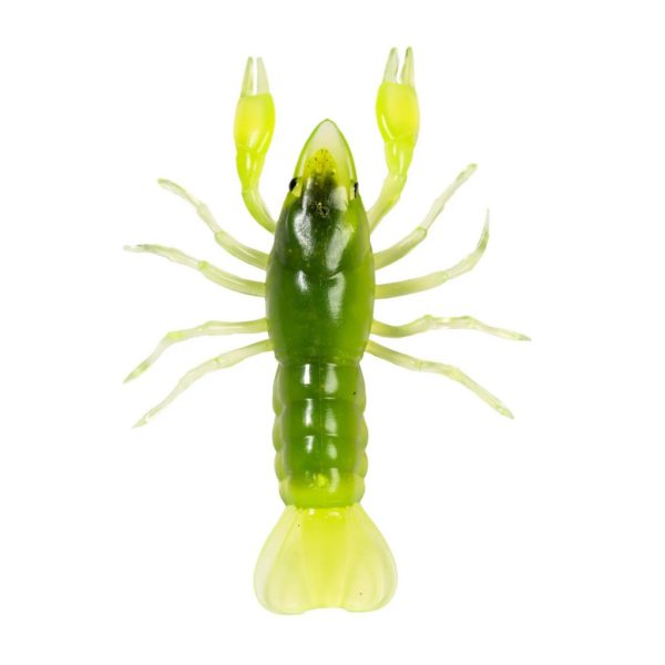 Livetarget Crawfish Un-Rigged Chartreuse-Green 7,1cm Sinking Plastový Rak 6ks
