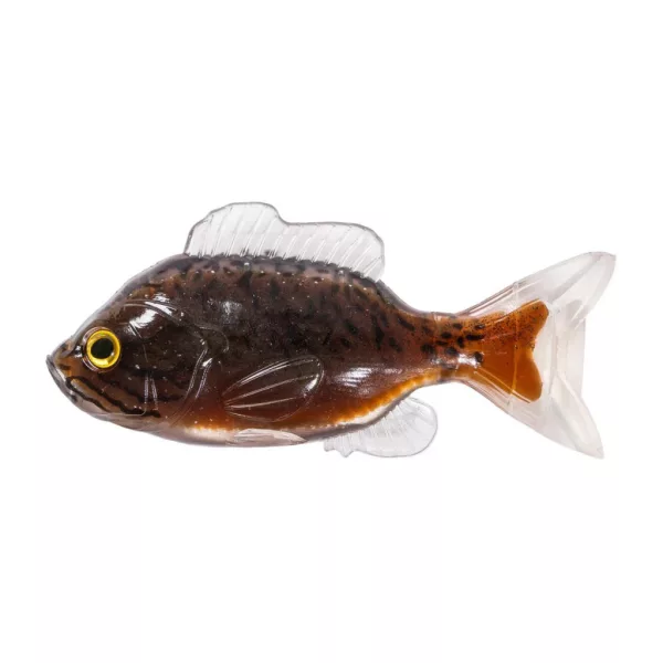 Livetarget Sunfish Unrigged Hnedo-čierna 8,5cm Gumová slnečnica 4ks