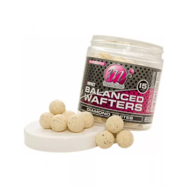 Mainline High Impact Balanced Wafters Diamond Whites - 15mm - wafters boilie