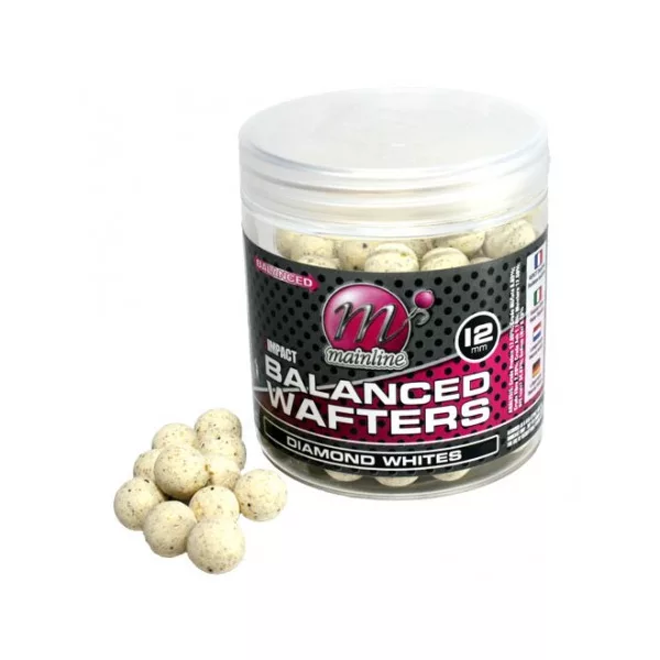 Mainline High Imp. Balanced Wafters Diamond Whites - 12mm - wafters boilie