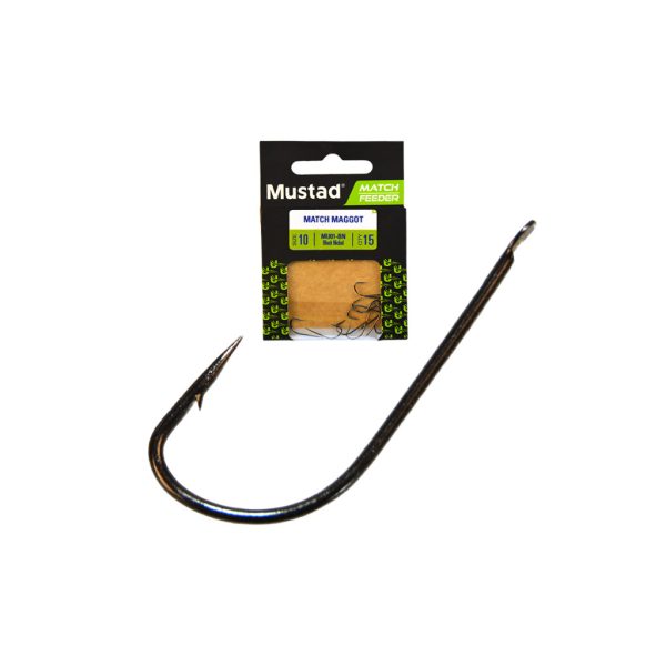 Mustad Ultra NP Match Maggot 10 Lapkás, Szakállas Horog 15db