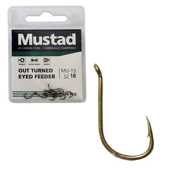 Mustad Ultra Np Out Turned Eyed Feeder 10 10ks Háčik na kapre s vyhnutým očkom a protihrotom