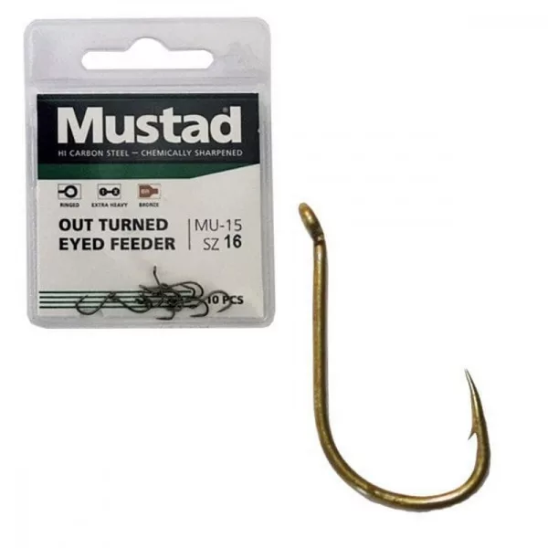 Mustad Ultra Np Out Turned Eyed Feeder 14 10ks Háčik na kapre s vyhnutým očkom a protihrotom