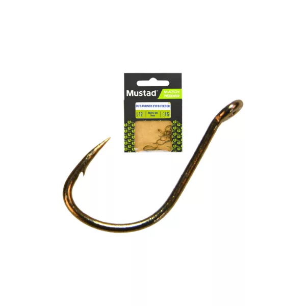 Mustad Ultra NP Out Turned Eyed Feeder 14 Füles, Szakállas Horog 15db