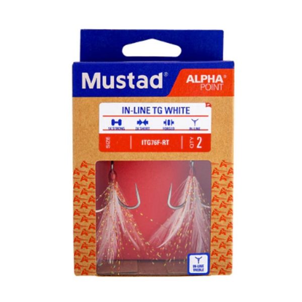 Mustad In-Line Triple Grip Red Tinsel 4 Trojháčik 2ks