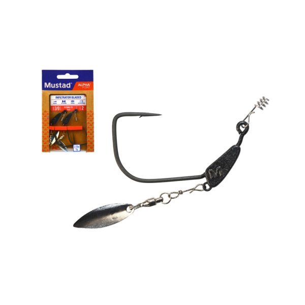 Mustad Infiltrator Blade Weighted 10gr 10/0 Súlyozott Offset Horog 2db
