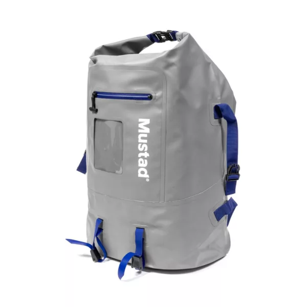 Mustad Daybreak Dry Roll-Up Back Pack 40l Sivá-Modrá Vodotesný Batoh