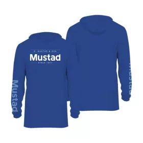   Mustad Modré Brand Longsleeve UV With Hood 2XL Tričko s dlhým rukávom a kapucňou