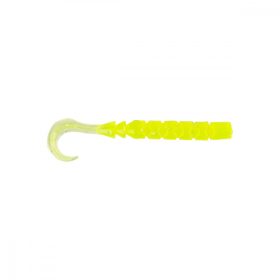   Mustad Aji Curly Tail 6,35cm Clear Chartreuse Plastová nástraha 12ks