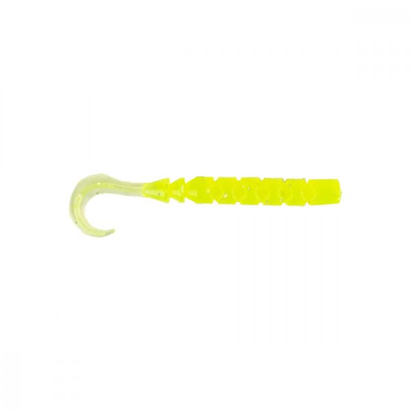 Mustad Aji Curly Tail 6,35cm Clear Chartreuse Plastová nástraha 12ks