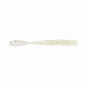   Mustad Aji Fish Tail 5,08cm Clear Luminous Silver Glitter Plastová Nástraha 12ks