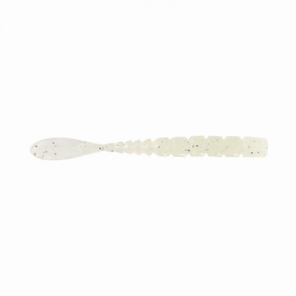 Mustad Aji Fish Tail 5,08cm Clear Luminous Silver Glitter Plastová Nástraha 12ks