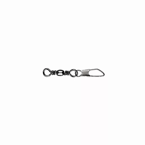 Mustad Barrel Swivel With Safety Snap 14×A1 10ks Obratlík so Snap karabínkou