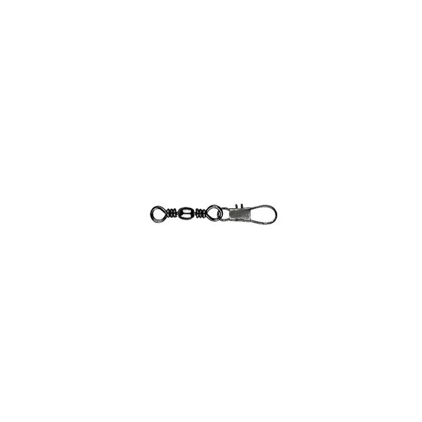 Mustad Barrel Swivel With Interlock Snap Black Nickel 12 Forgókapocs 10db
