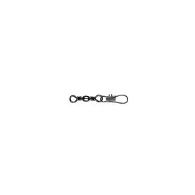   Mustad Barrel Swivel With Interlock Snap Black Nickel 2/0 Forgókapocs 6db