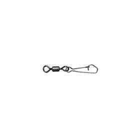  Mustad Rolling Swivel Round Eye With Hook Snap 4 Black Nickel Forgókapocs 10db