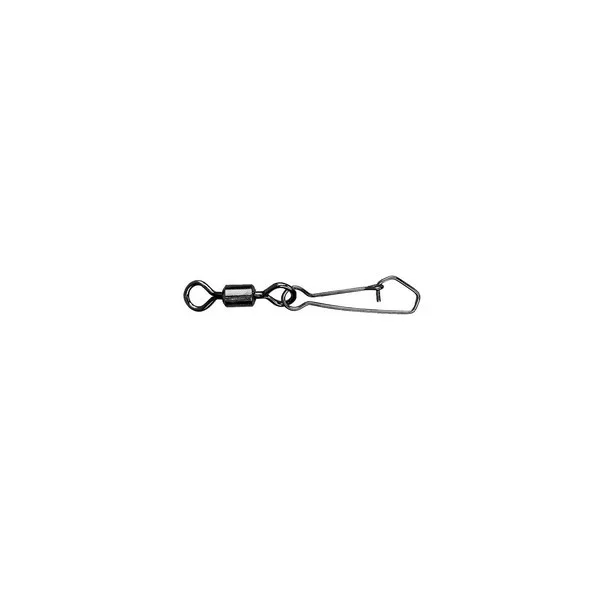 Mustad Rolling Swivel Round Eye With Hook Snap 6 Black Nickel Forgókapocs 10db