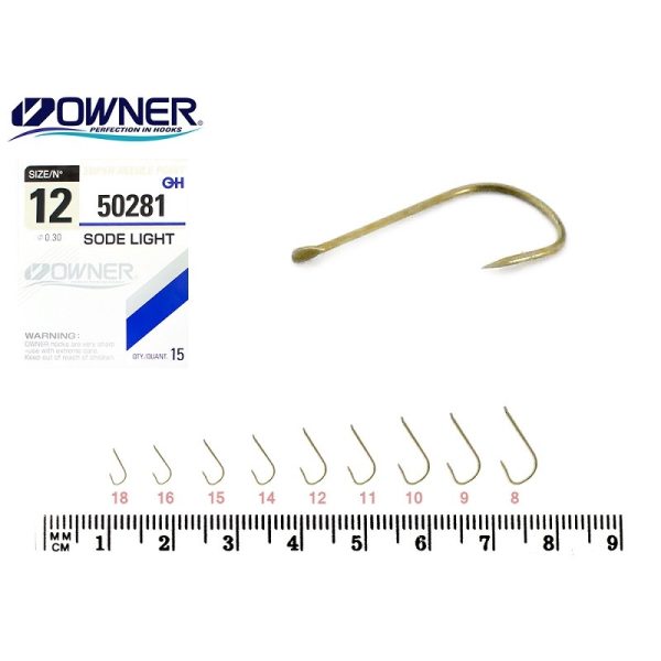 Owner Sode Light 50281 15 Háčik na pleskáče s lopatkou, s protihrotom 15ks