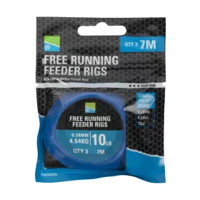  Preston Free Running Feeder Rigs Voľne bežiaci nadväzec 0,28mm, 7m (3ks)
