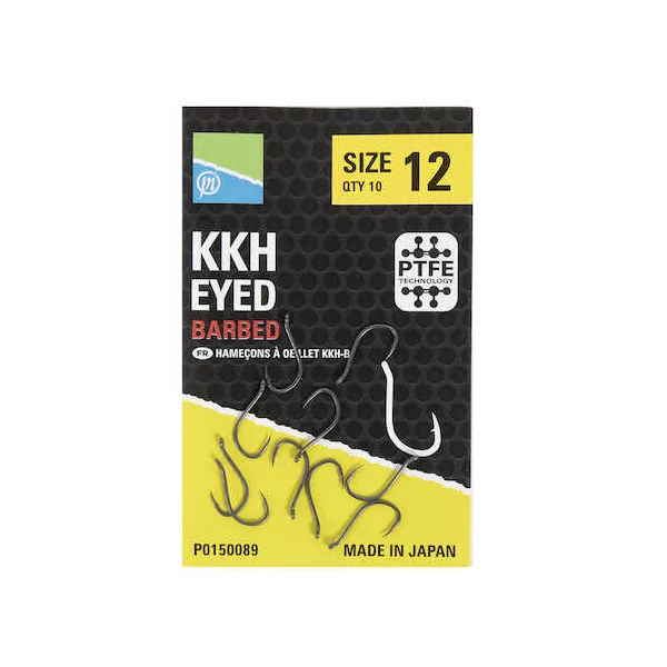 Preston KKH Barbed 12 háčik s očkom, s protihrotom 10ks